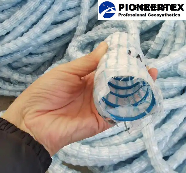 Geotextil envuelto, subsuelo estructurado de acero Subsuelo suave y tubo de drenaje flexible